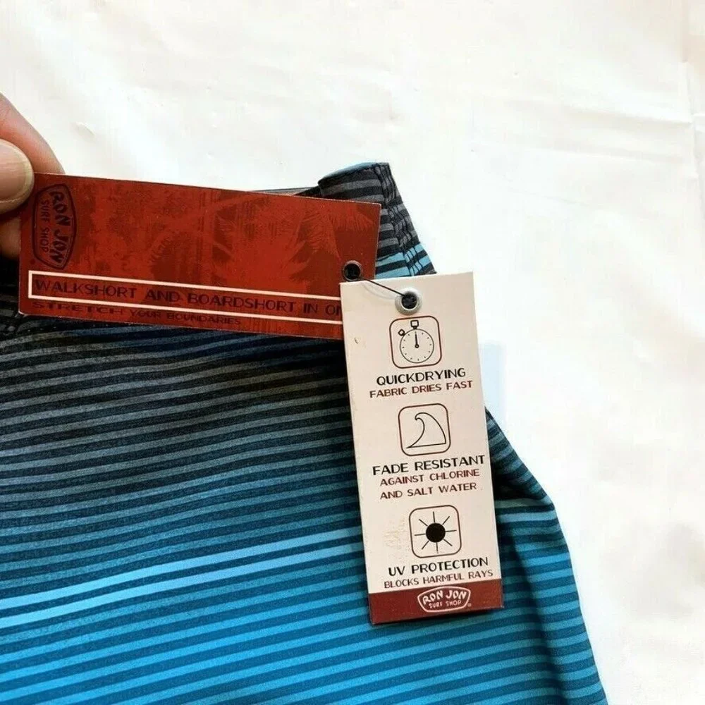 Ron Jon Surf Shop Hybrid Board Shorts‎ Mens 28 Swim Trunks UV Land Water NWT